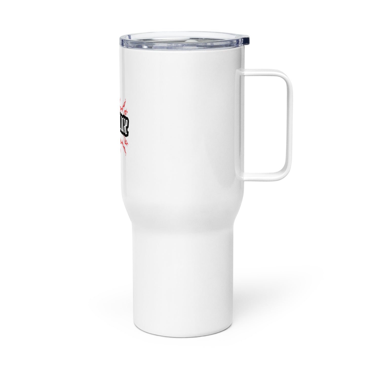 Travel mug with a handle