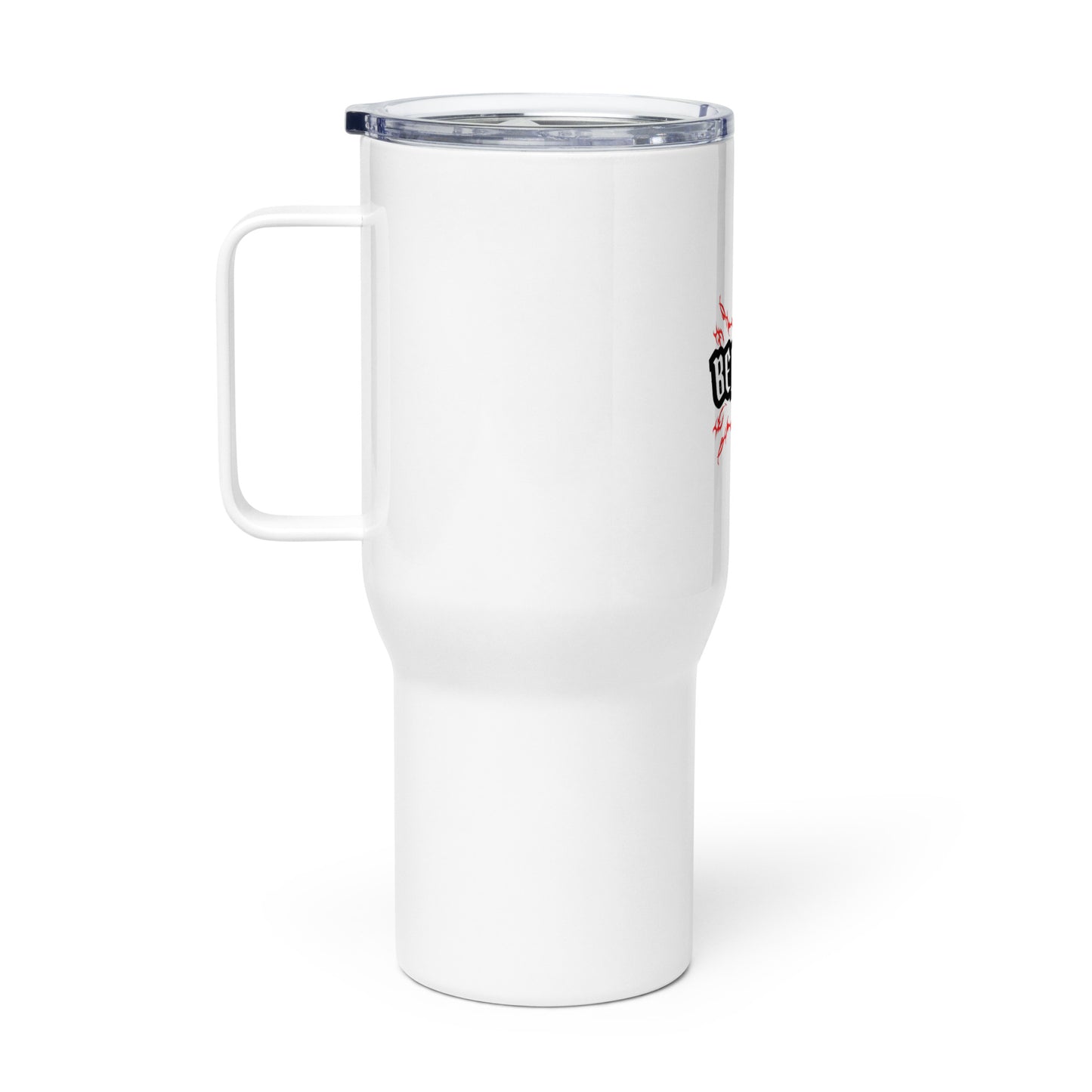 Travel mug with a handle